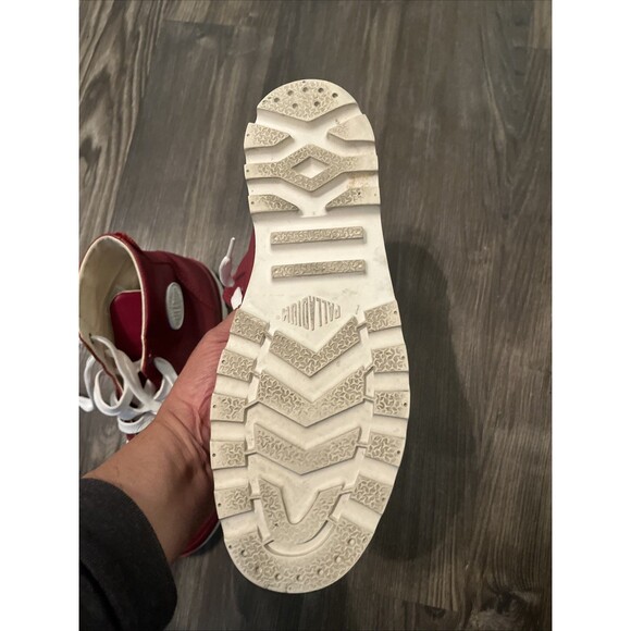 Palladium Men’s Red Burgundy Lugged Sneakers High Top Canvas Shoes Size 11 M - Picture 10 of 12